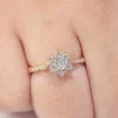 0.69 Carat G VS2 Vintage Diamond Lotus Solitaire Ring