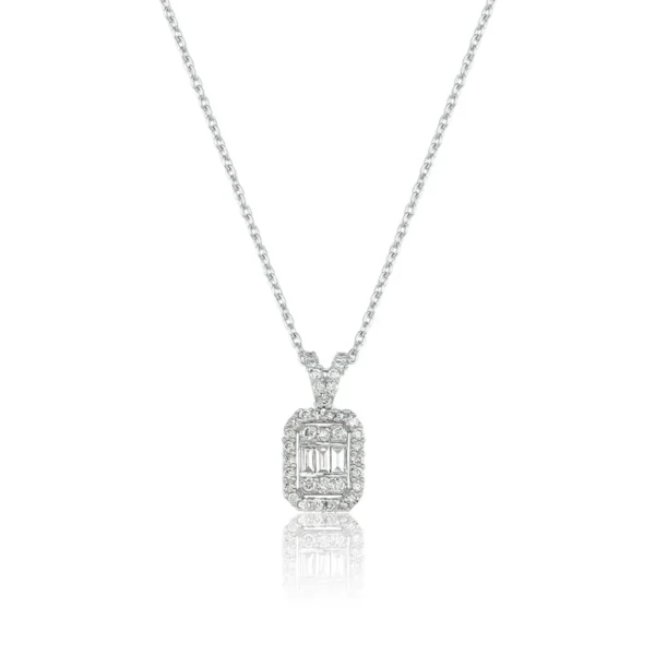 0.24 Carat Baguette Diamond Necklace