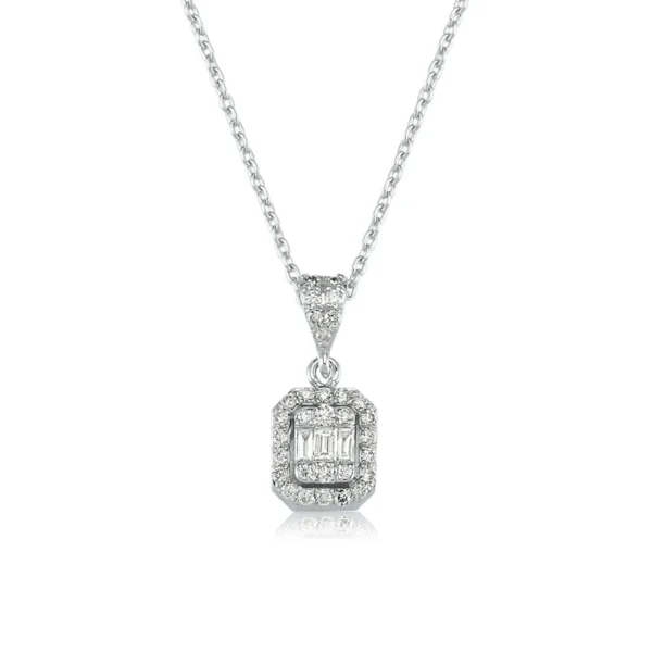 “0.30 Carat Baguette Diamond Necklace”