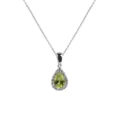 0.53 Carat Diamond Teardrop Peridot Necklace
