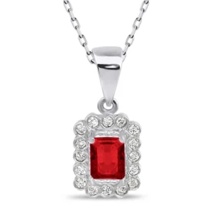 0.63 Carat Diamond Ruby Necklace