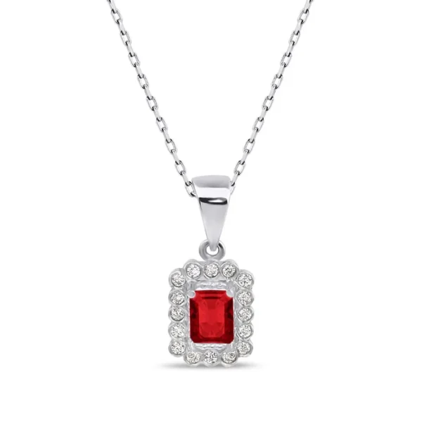 0.63 Carat Diamond Ruby Necklace