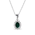 0.73 Carat Diamond Emerald Necklace
