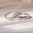 “Custom Design White Gold Diamond Couple Wedding Bands”