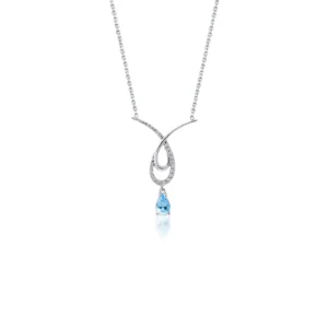 Diamond Blue Topaz Necklace