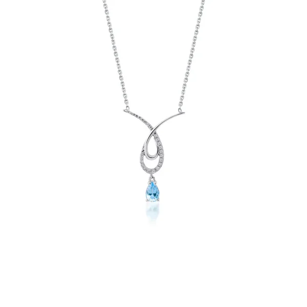Diamond Blue Topaz Necklace