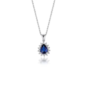 0.91 Carat Diamond Sapphire Necklace