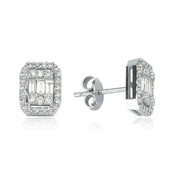 0.30 Carat Baguette Diamond Earrings