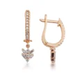 0.39 Carat Baguette Diamond Rose Gold Designer Earrings