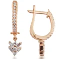 0.39 Carat Baguette Diamond Rose Gold Designer Earrings (3)