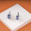 2 Carat Ceylon Blue Sapphire Dangling Diamond Earrings (2)
