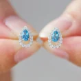 Pear-Cut Aquamarine Diamond Earrings (2)