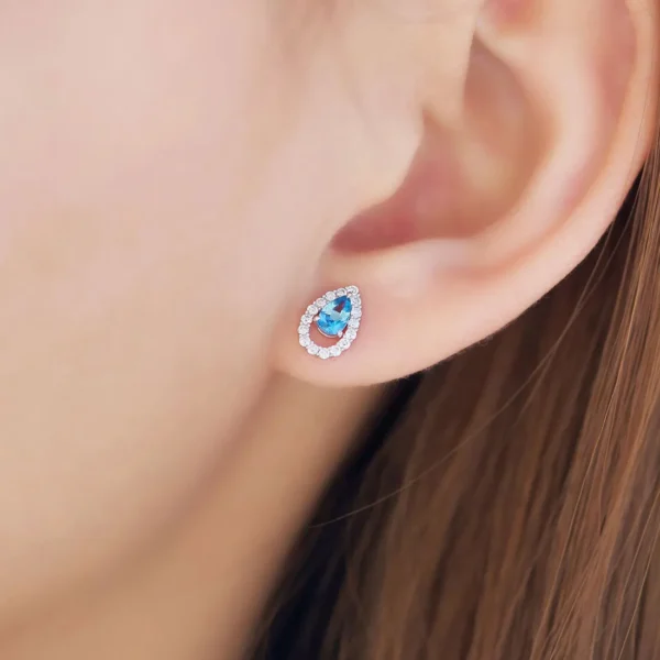 Pear-Cut Aquamarine Diamond Earrings (3) Pear-Cut Aquamarine Diamond Earrings (3)