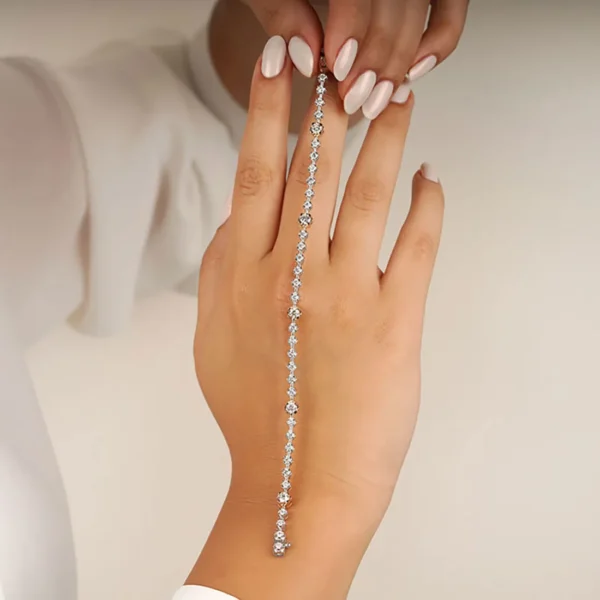 3 Carat Diamond Rose and White Gold Tennis Bracelet (2)