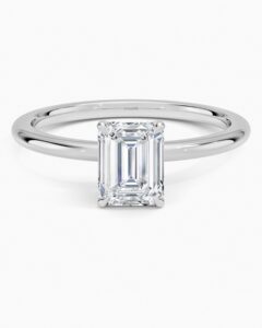 1.30 Carats F Color VVS2 Lab Grown Emerald Diamond Ring