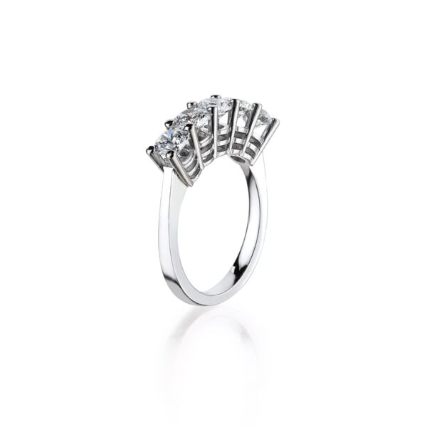 1.50 Carats E Color VS Five Stone Lab Grown Diamond Ring