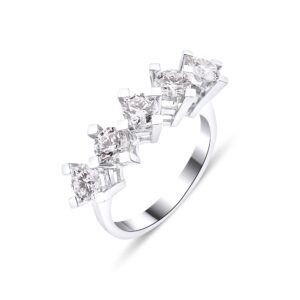 2.5 carats F Color VS  Five Stone Lab Grown Diamond Ring