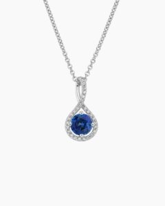Sapphire Diamond Pendant Necklace