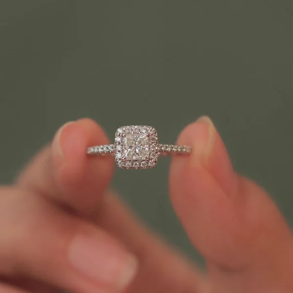 0.45 Carat Princess Cut Diamond Solitaire Ring