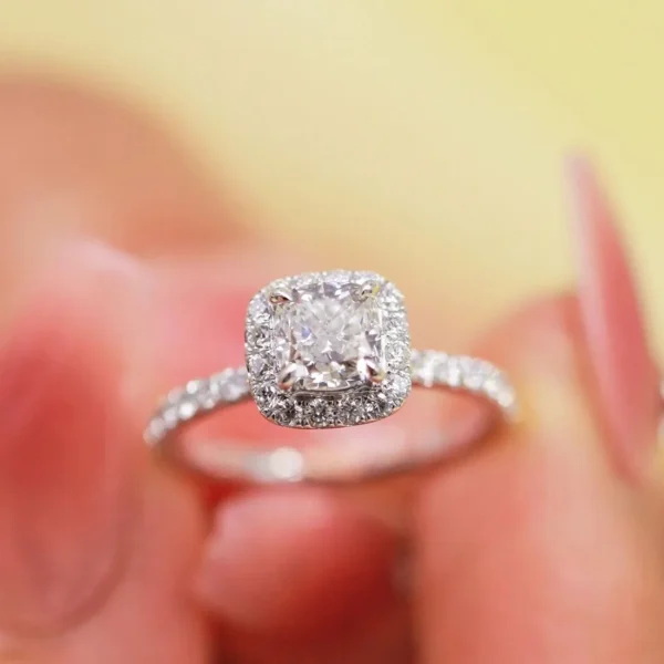 0.70 Carat Cushion Cut Diamond Solitaire Ring