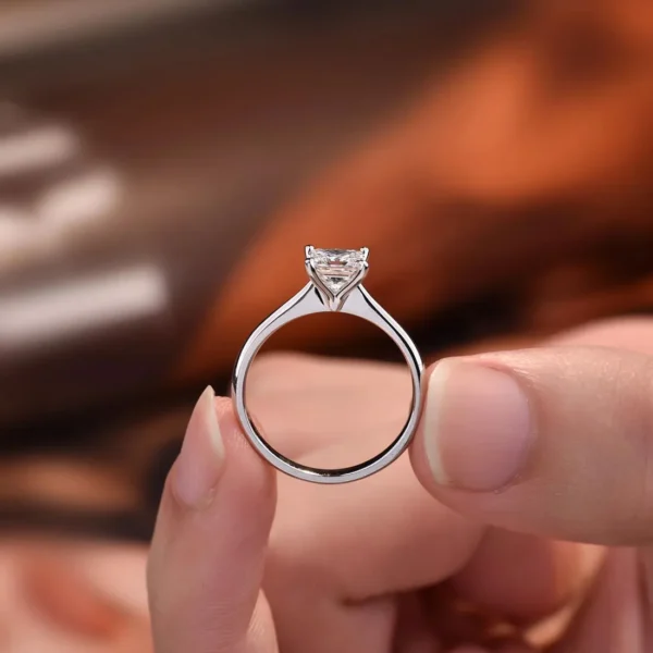 0.70 Carat Princess Cut Square Diamond Solitaire Ring (3)