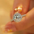 0.80 Carat F Color Diamond Designer Solitaire Ring