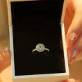 0.80 Carat F Color Diamond Designer Solitaire Ring (3)