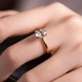 0.80 Carat Oval Cut Hidden Halo Diamond Solitaire Ring