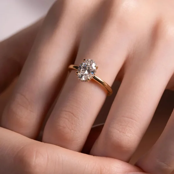 0.80 Carat Oval Cut Hidden Halo Diamond Solitaire Ring (3)