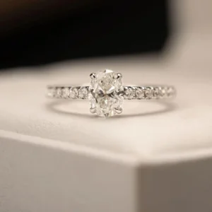 0.90 Carat Oval Cut Diamond Solitaire Ring