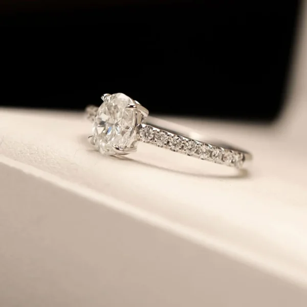 0.90 Carat Oval Cut Diamond Solitaire Ring