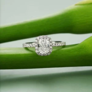 1 Carat Long Cushion Cut Diamond Solitaire Ring