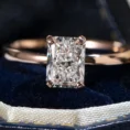 1 Carat Radiant-Cut Diamond Rose Gold Solitaire Ring
