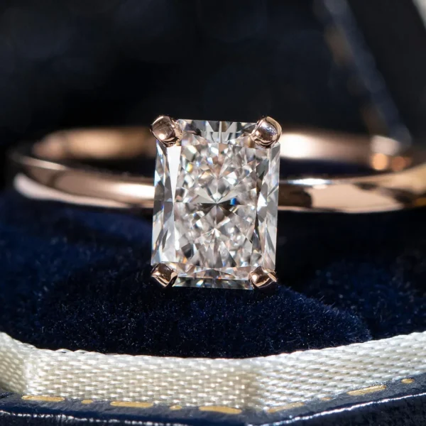 1 Carat Radiant-Cut Diamond Rose Gold Solitaire Ring