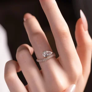 1.70 Carat Pear-Cut Vintage Diamond Solitaire Ring