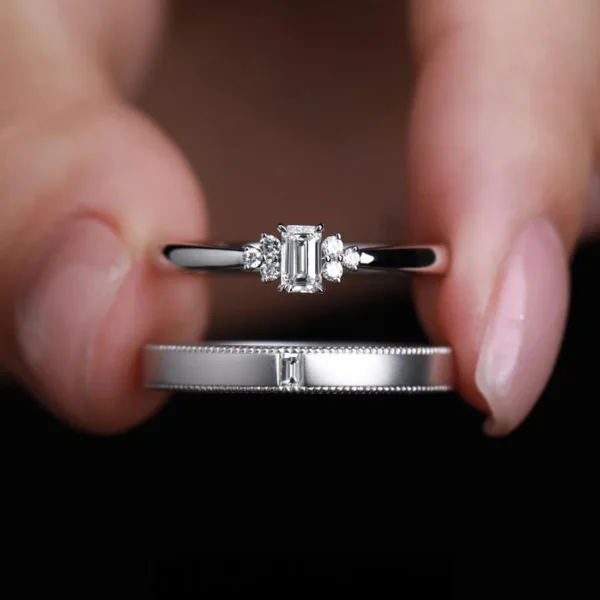 0.35 Carat Emerald Diamond Solitaire Ring