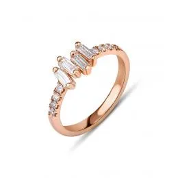 0.38 Carat Quattro Baguette Diamond Rose Gold Designer Ring
