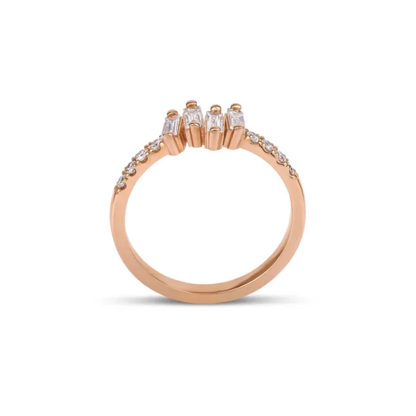 0.38 Carat Quattro Baguette Diamond Rose Gold Designer Ring (5)
