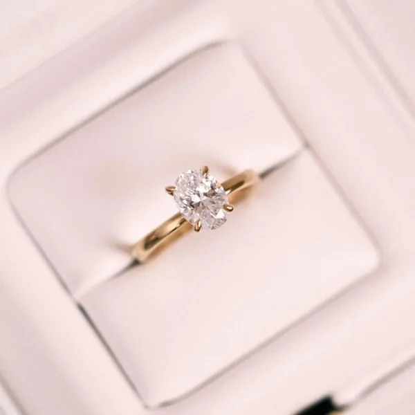 0.50 Carat Oval Cut F Color Diamond Solitaire Ring (2)
