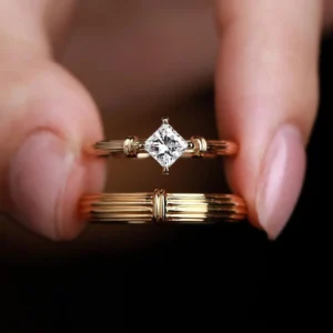 0.50 Carat Princess Cut Diamond Vintage Solitaire Ring