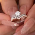 0.65 Carat F Color Designer Diamond Solitaire Ring