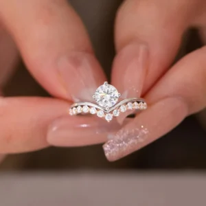 0.65 Carat F Color Designer Diamond Solitaire Ring