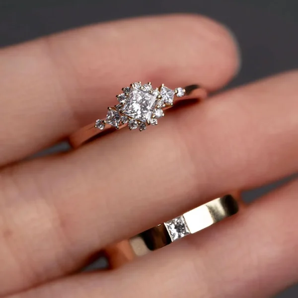 0.70 Carat Princess Cut Diamond Solitaire Ring (4)