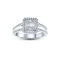 0.70 Carat Square Baguette Diamond Ring with Side Stones