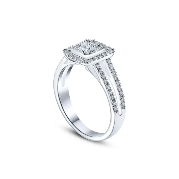 0.70 Carat Square Baguette Diamond Ring with Side Stones (2)