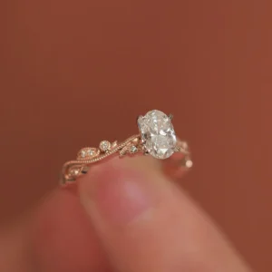 0.80 Carat Oval-Cut Vintage Diamond Solitaire Ring