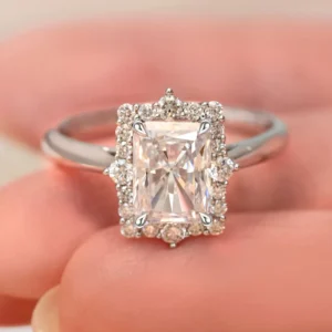 0.85 Carat Radiant-Cut Diamond Rose Solitaire Ring