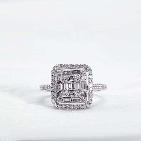 0.97 Carat Custom Design Baguette Diamond Ring