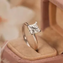 1 Carat Princess-Cut Diamond Solitaire Ring