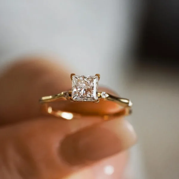 1.10 Carat Princess-Cut Square Diamond Solitaire Ring (3)